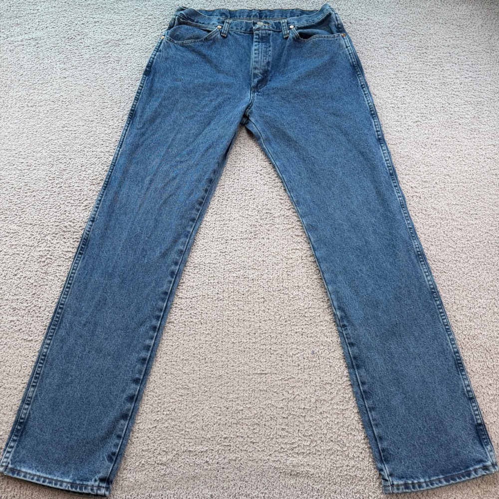 Wrangler Mens 1013MWZGK Cowboy Cut Straight Leg Blue Jeans 33x34